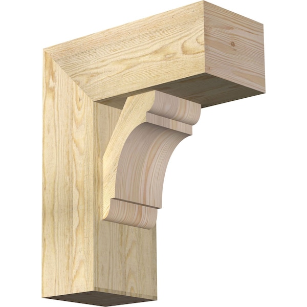 Ekena Millwork Olympic Block Rough Sawn Bracket w/ Offset Brace, Douglas Fir, 8"W x 18"D x 22"H BKT0806X18X22OLY05RDF - main